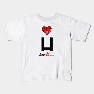 Initial love letter U for valentine Kids T-Shirt